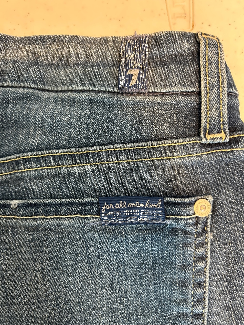 7 For All Mankind Dark Blue Flared Women’s Jeans - Picture 9 of 10